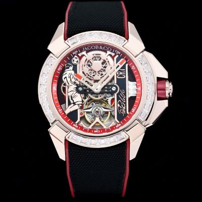 Jcob & Co Factory XCR7 Rose Gold Steel Case with White diamonds Diameter 44mm Watch